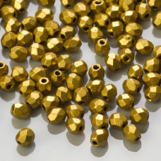 Fire Polish Matte Metallic Aztec Gold (K0172JT) 3mm