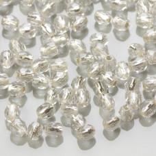Fire Polish Silver Lined - Crystal (SL00030) 3mm