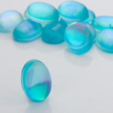 Kaboszon ze szkła kryształowego owal błękitny 28x18mm