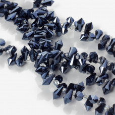 Kryształki drop fasetowane blue hematite 6x11mm
