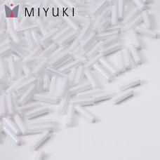 Koraliki Miyuki Bugles #2 6 mm White Opaque Matte AB