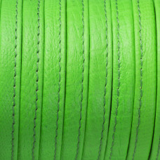 Rzemień płaski  szyty zielony 6mm
