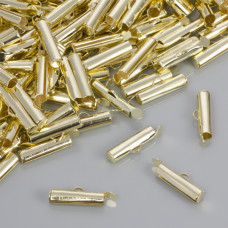 Końcówki w kolorze złotym do płaskich bransoletek 15x3.5mm