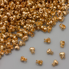 Łapaczki końcówki dziewczynki boczne real gold color 4x2,5mm