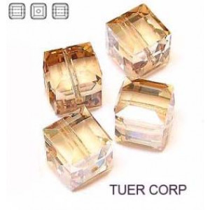 Swarovski kostka 6mm golden shadow