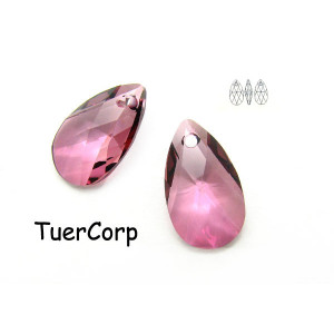 Swarovski pear-shaped 22mm antique pink
