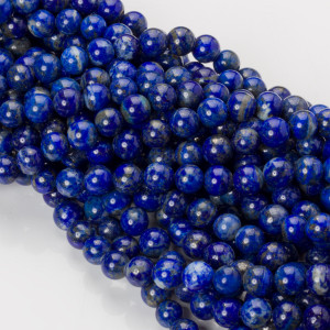 Lapis lazuli kulki gładkie 8mm niebieski