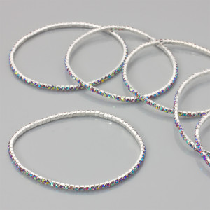 Bransoletka z kryształkami multicolor 18-21cm