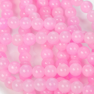 Jadeit marmurkowy kulki różowe 8mm