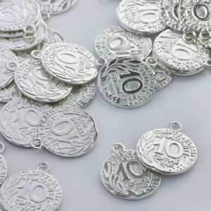 Metalowa zawieszka moneta 19mm