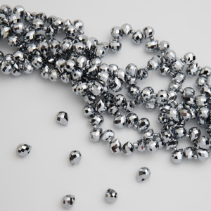 Kryształki drop fasetowane silver 10mm