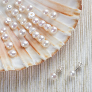 Naturalne perły do kolczyków 5,5-6mm