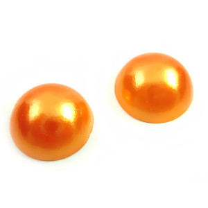 Kaboszon perłowy okrągły pomarańczowy 12mm