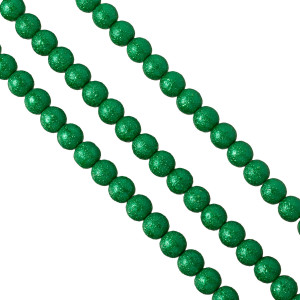 Perły szklane drapane zielone 10mm