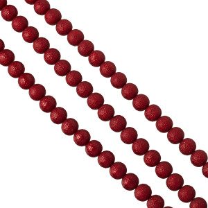Perły szklane drapane czerwone 12 mm