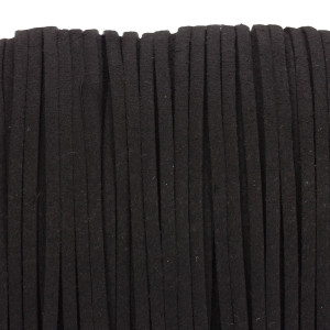 Rzemień zamszowy płaski czarny 1x2,5mm