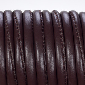 Rzemień szyty wewnętrznie ciemna czekolada 6mm