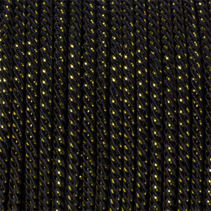 Sznurek czarny skręcany z ze złotą nicią 3mm
