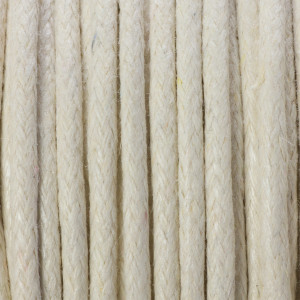 Sznurek bawełniany woskowany biały  2mm