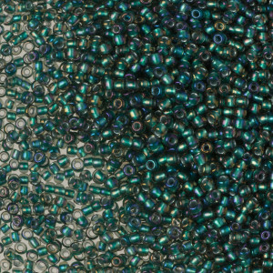 Koraliki TOHO Round Inside-Color Crystal/Prairie Green Lined 11/0