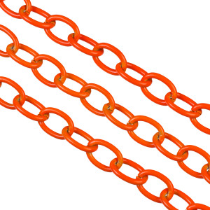 Łańcuch aluminiowy owal gładki neon orange 16x11mm