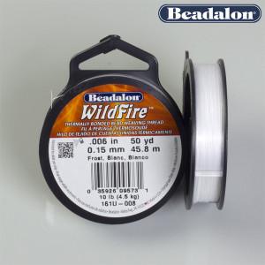 Beadalon nić wildfire biała 0,15mm