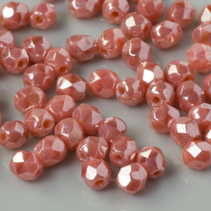Fire Polish Luster Pink - Coral (L74020) 4mm