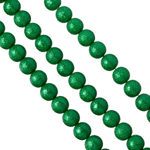 Perły szklane drapane zielone 14mm