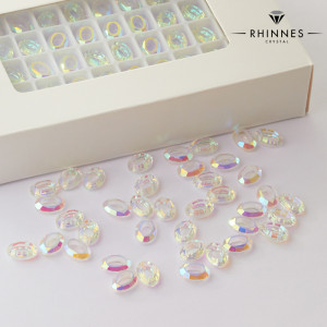 Kryształy Rhinnes oval cut crystal AB 10x7,4mm