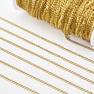 Łańcuch ze stali chirurgicznej simple w kolorze złotym 4x3mm